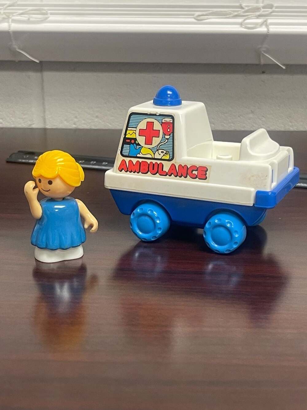 Vintage Playmates Li'l Playmates Ambulance Toy Vehicle with Driver Figure